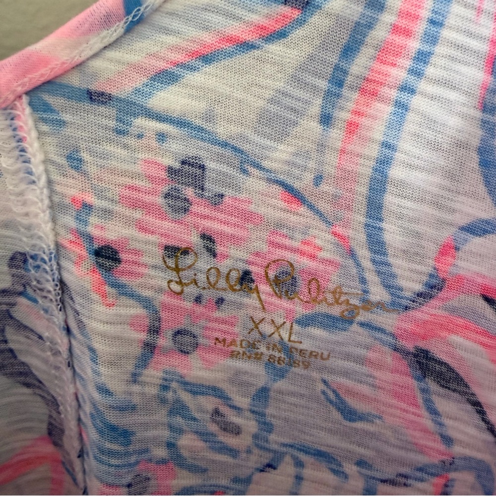 Lilly Pulitzer Gigi Tank Prosecco Pink Make a Splash XXL - Picture 6 of 8